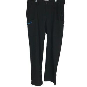 LULY YANG - MEN'S LARGE - BLACK POLYESTER BLEND CARGO  PANTS